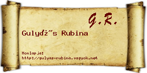 Gulyás Rubina névjegykártya