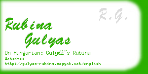 rubina gulyas business card